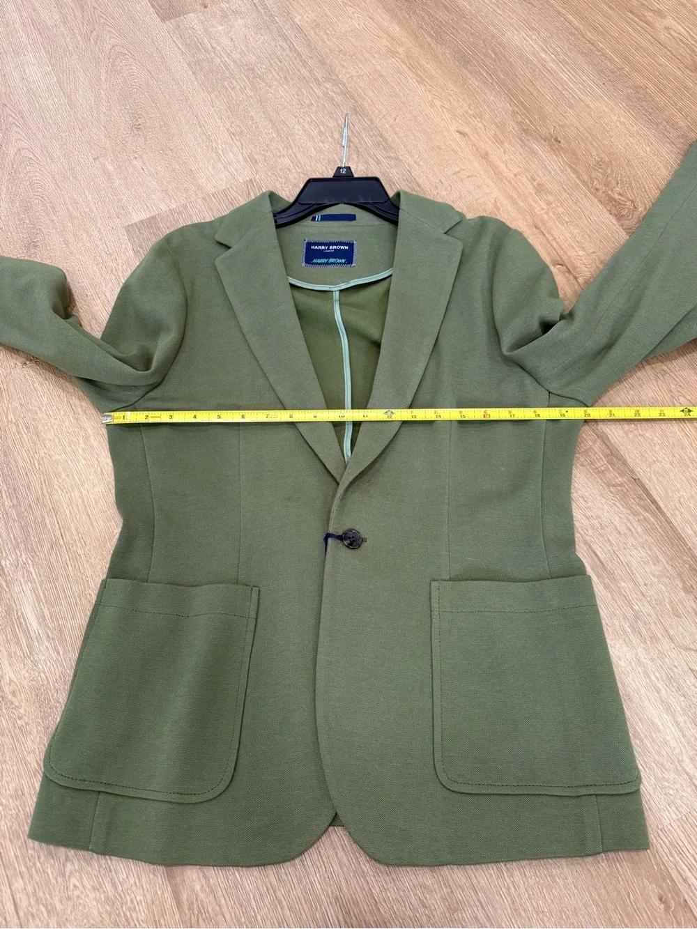 Harry Brown/Blazer/Mens/Sz.40Reg./Green/Patch Pocket/Boxy Fit/One Button/Soft/